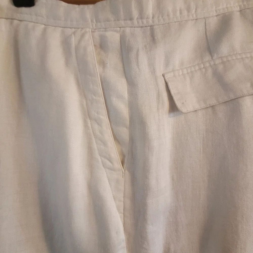 Claiborne Luxe Mens 100% Linen Drawstring Waist 33 X 30 Baggy Cargo Pant